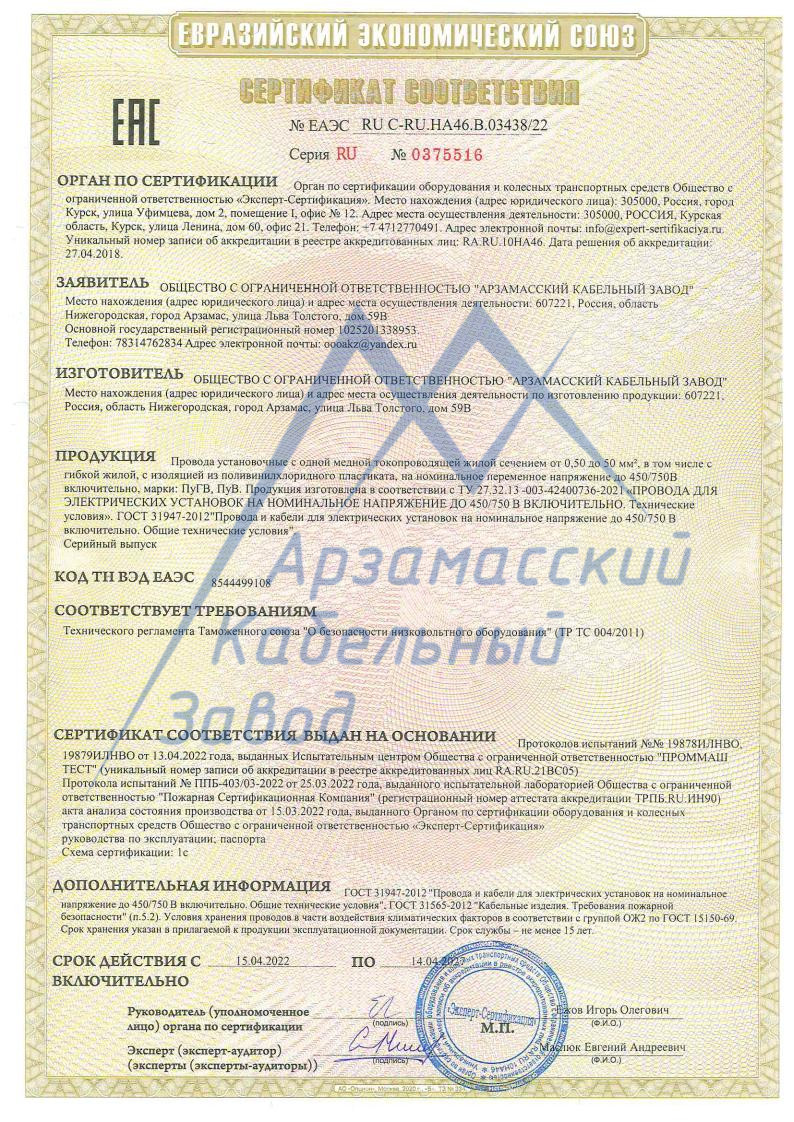 Сертификат ПуВ ПуГВ