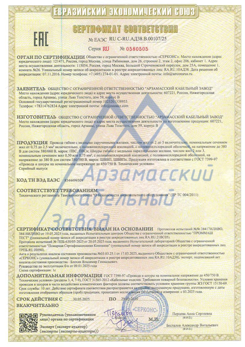 Сертификат ПВС, ШВВП